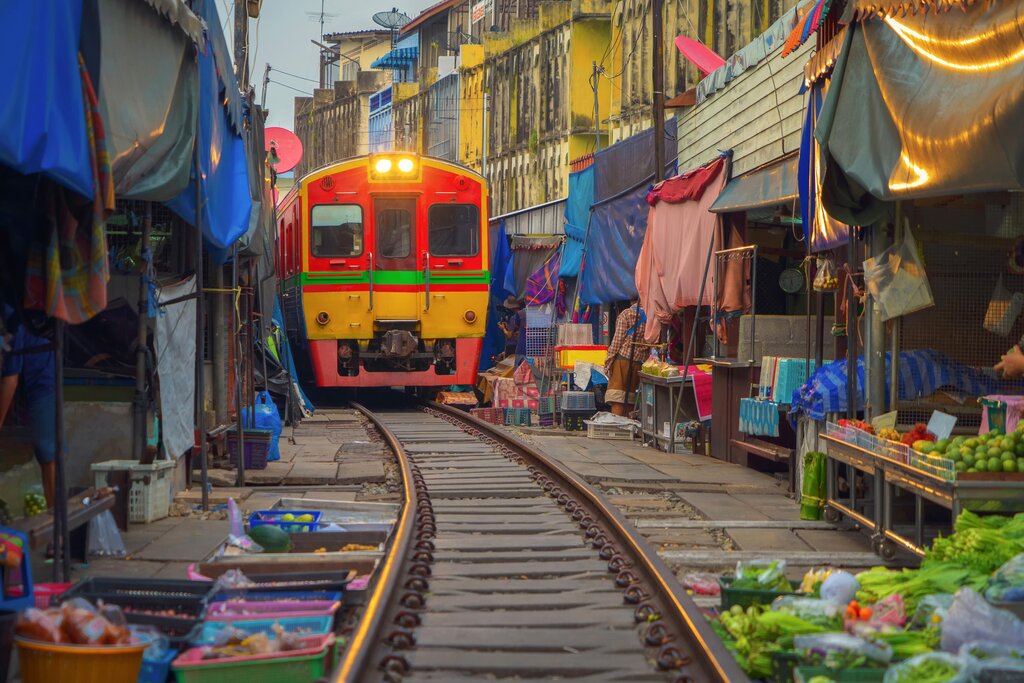 The famous Mae Klong Railway Market