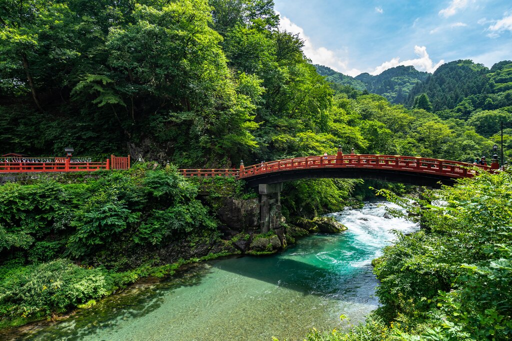 Natural splendor at the Shinkyo Bridge in Nikko