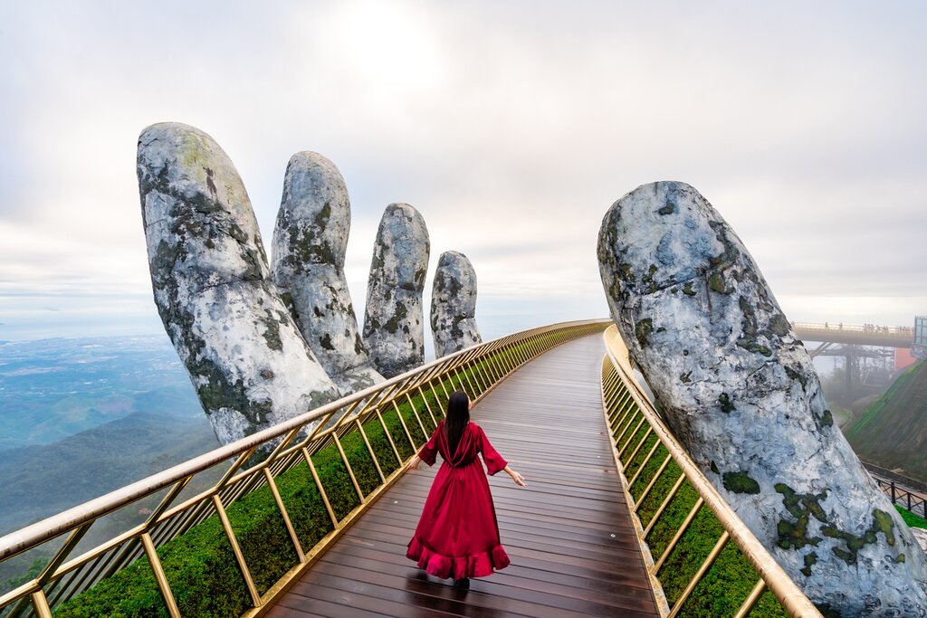 Walk through the clouds at Da Nang's Golden Bridge