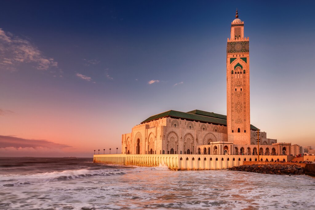The Hassan II Mosque is the largest in Morocco