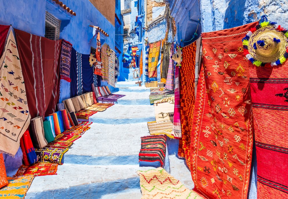 Wind through the blue-washed alleys of Chefchaouen with your guide