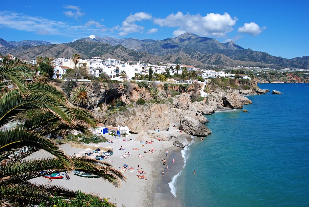 Spain, Nerja - Nerja beach coastline